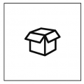 Icon symbolizing the packaging process of clothing manufacturing and wholesale.